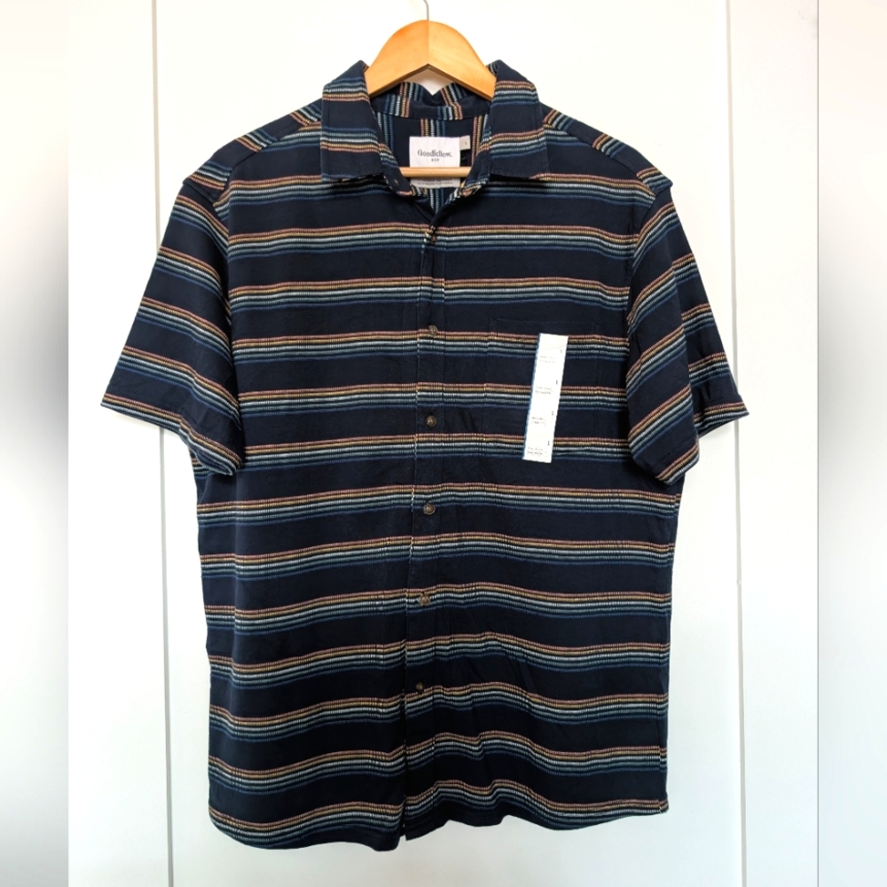 Goodfellow Knit Shirt, Multi Stripe
